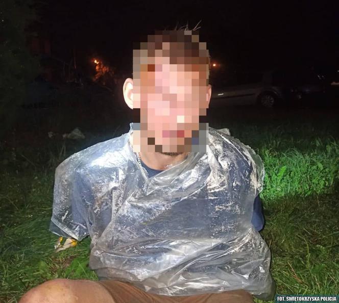 Chciał ukryć się przed policją. Schował się w foliowym worku!