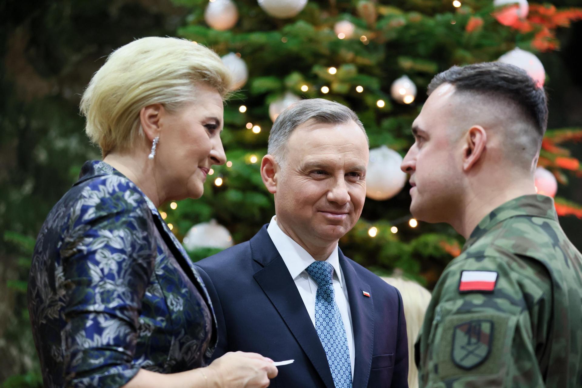 Andrzej Duda na mundurowej wigilii w Rzeszowie Rzeszów Radio ESKA