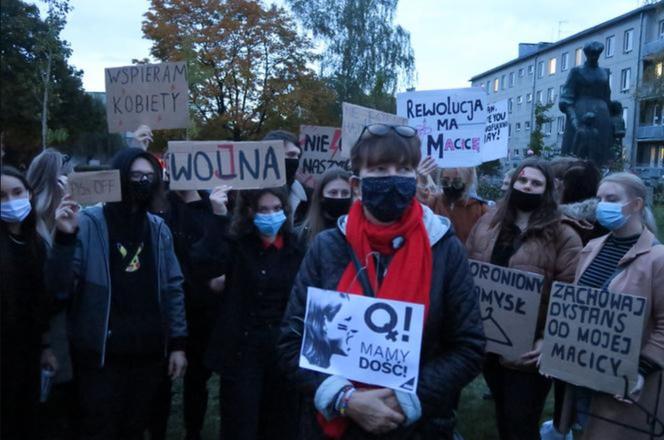 Protesty przy pomniku Marii Konopnickiej