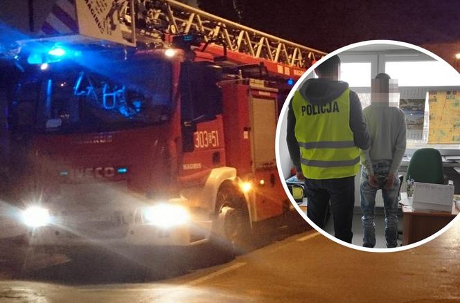 Piotrków Trybunalski. Policja zatrzymała PIROMANA! Był na tyle cwany, że w trakcie ucieczki... PRZEBRAŁ SIĘ