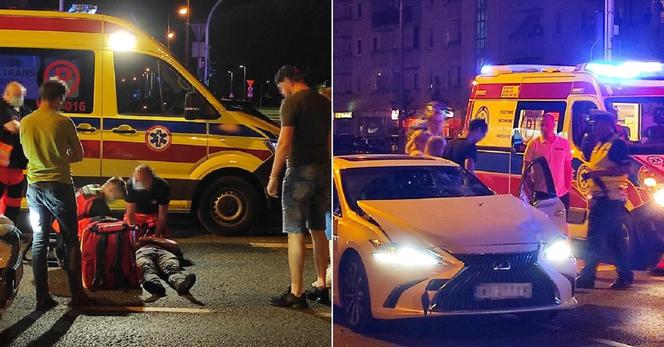 Potworny wypadek na Gocławiu. Potrącony mężczyzna leżał na ulicy. Kierująca zalała się łzami