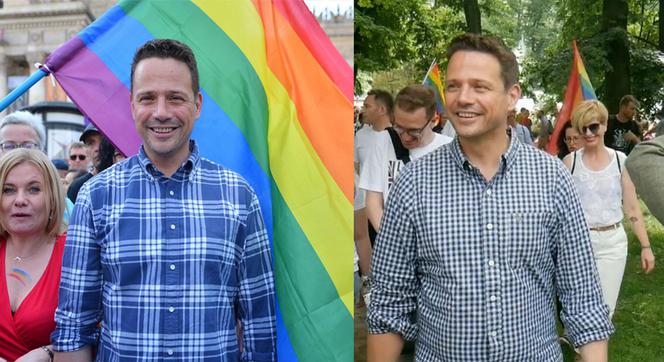 Rafał Trzaskowski na Paradzie Równości - rok 2021/rok 2019