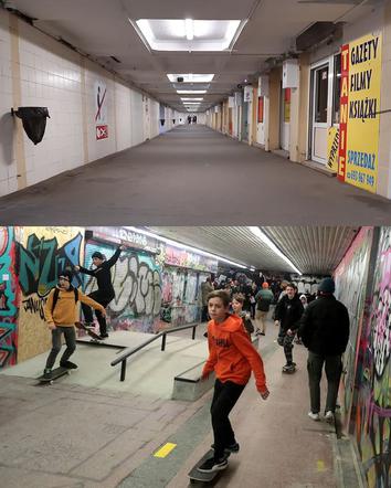 Skatepark w przejściu podziemnym
