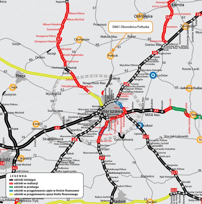 mapa obwodnicy Pułtuska