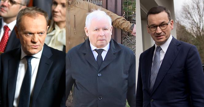 Donald Tusk, Jarosław Kaczyński, Mateusz Morawiecki