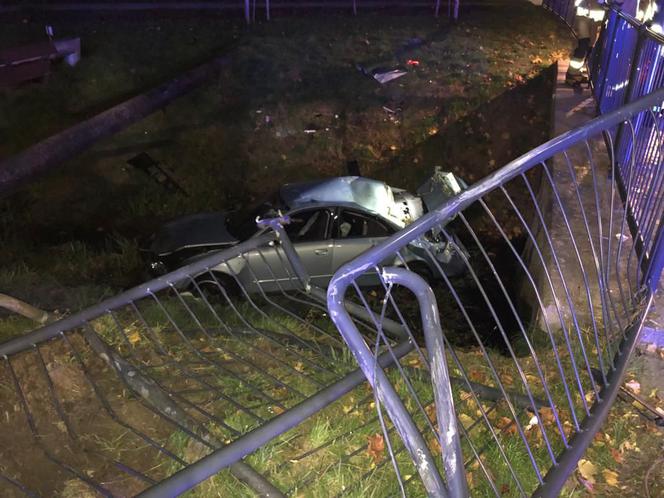 Bełchatów. Rozpędził się, sforsował barierki i wjechał do rzeki Rakówka