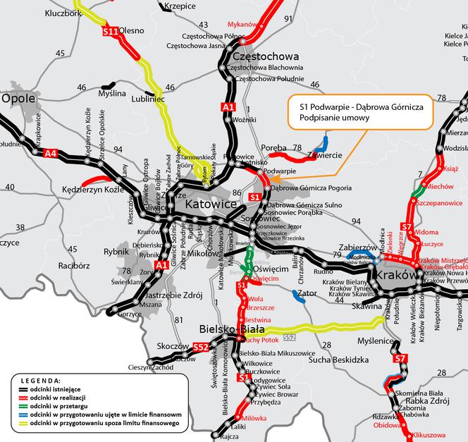 Remont DK 1 z Podwarpia do Dąbrowy Górniczej