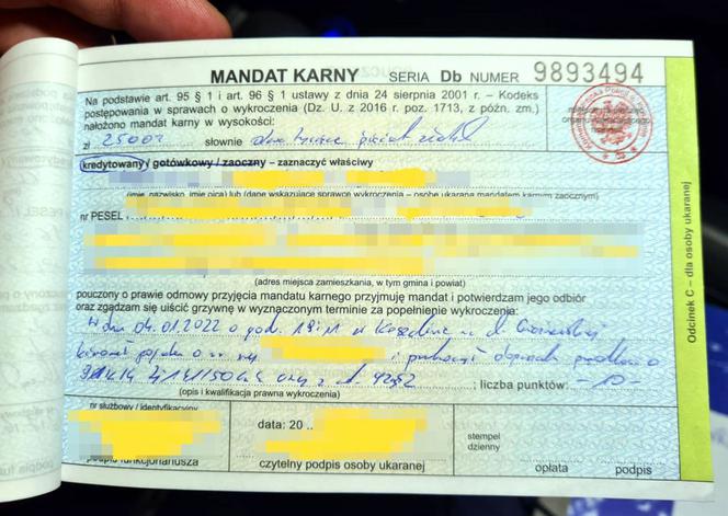 Przekroczył prędkość - został ukarany mandatem w wysokości 2500 zł