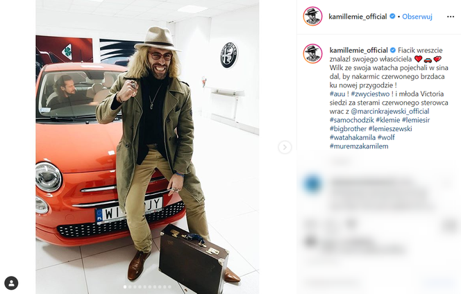 Kamil odebrał auto, które wygrał w programie „Big Brother”