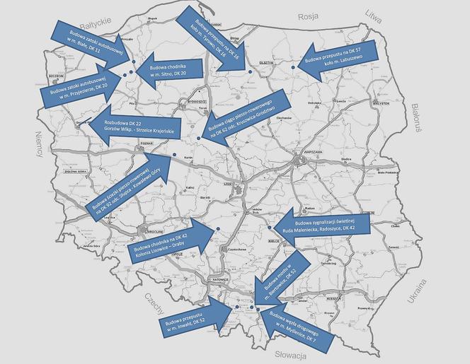 Budowa dróg - mapa nowych inwestycji