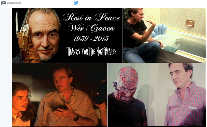 Wes Craven nie żyje - zdjęcia na twitterze