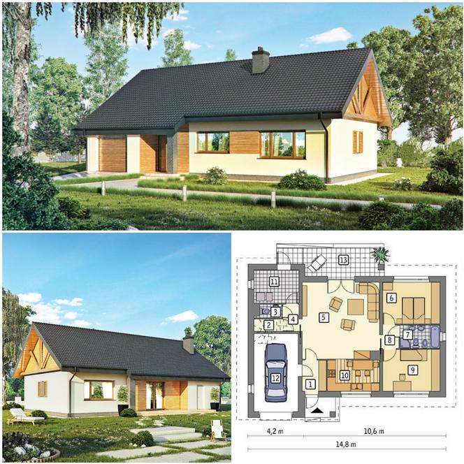 Projekt domu z poddaszem do adaptacji - Idealny