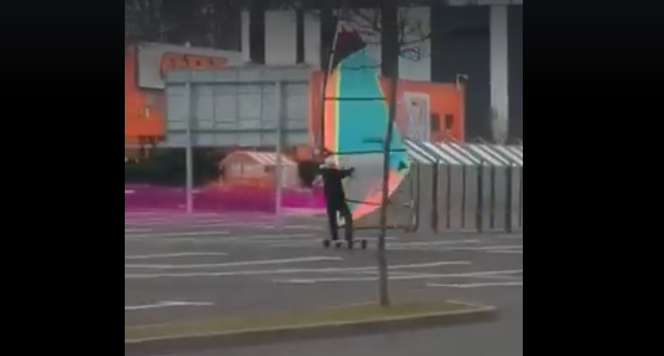 Windsurfing na deskorolce w Olsztynie