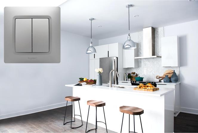 Łącznik podwójny z serii Niloe Selection w kolorze aluminium
