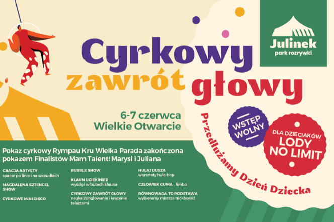 Wielka Parada w Parku Rozrywki Julinek. Cyrkowe show już 6 i 7 czerwca