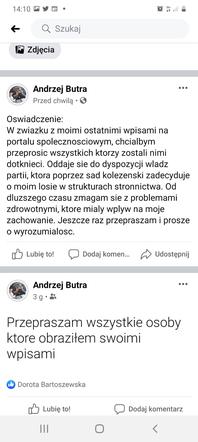 Przeprosiny Andrzeja Butry