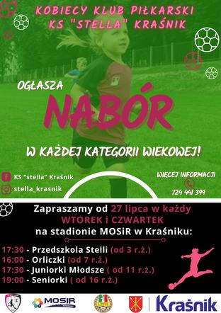 Plakat o naborze do KS Stelli Kraśnik