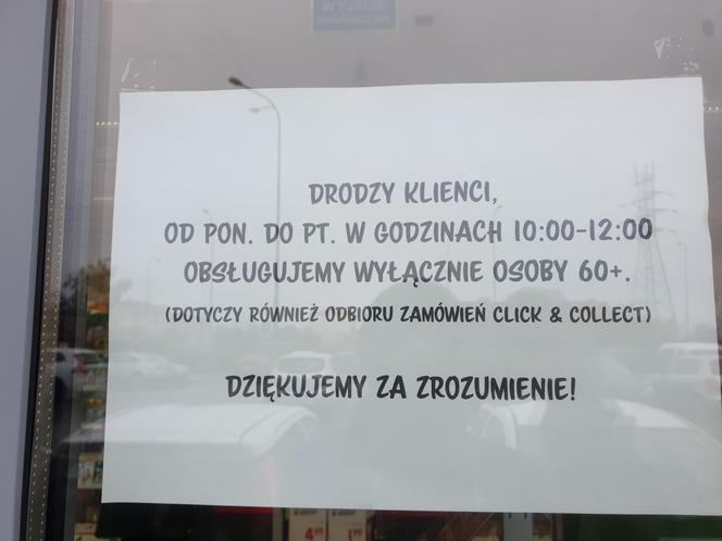 Godziny dla seniorów zostały wyznaczone między 10.00 a 12.00