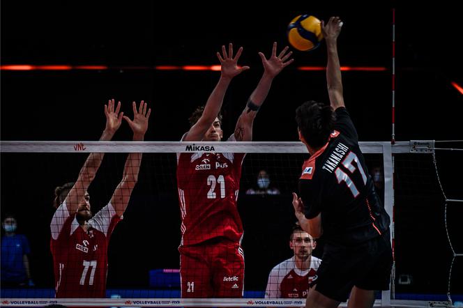 Siatkówka, Liga Narodów, Tomasz Fornal, Karol Kłos, blok, Polska – Japonia