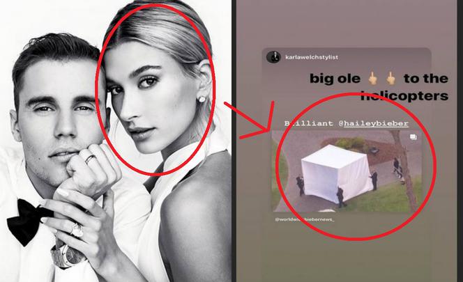 Hailey Bieber pod namiotem