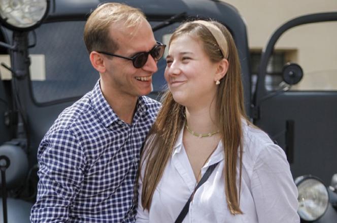 Julia Królikowska z mężem
