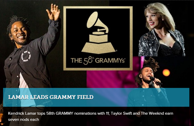 kadr ze strony Grammy Awards
