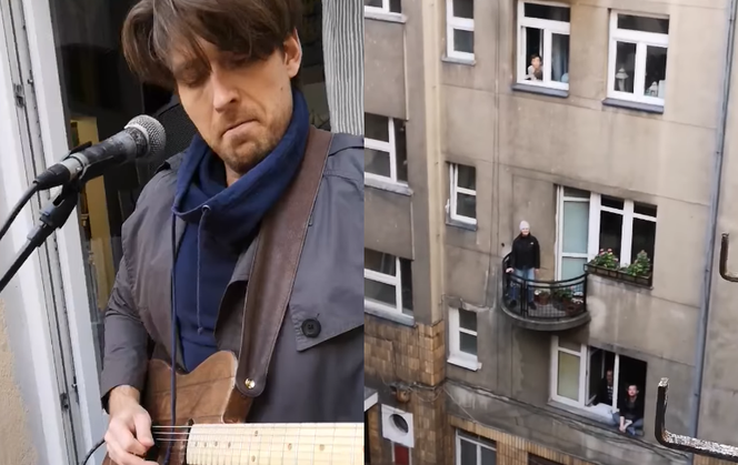 Muzyk gra codziennie koncerty ze swojego balkonu
