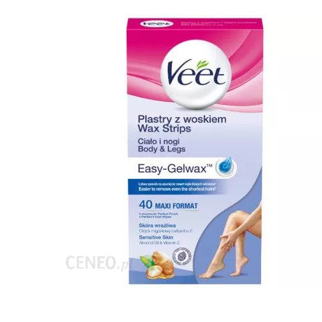 Veet Easy-Gelwax plastry z woskiem do depilacji ciała i nóg 40 szt.