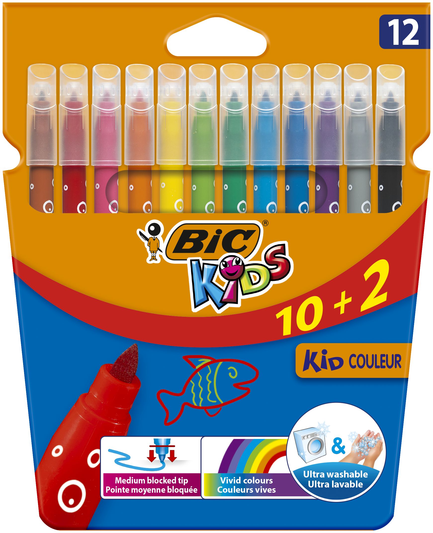 Kids Kolorowe Flamastry Zmywalne, Bic