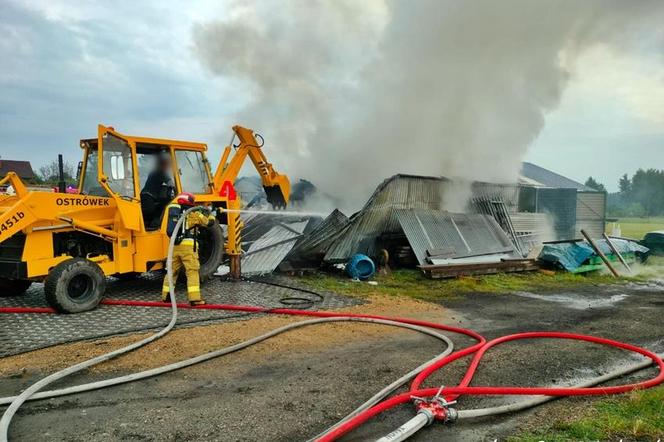 Pożar blaszanego warsztatu na ul. Ruchu Oporu w Bojszowach Nowych