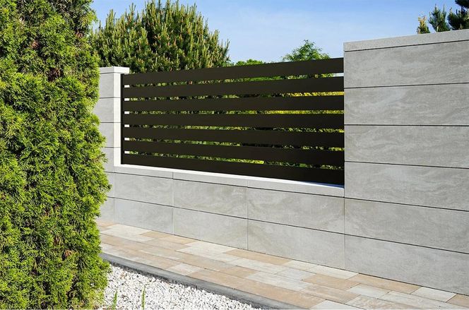 Betonowe ogrodzenie może też wyglądać tak