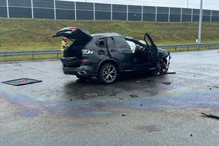 Wypadek komendanta policji na autostradzie A1