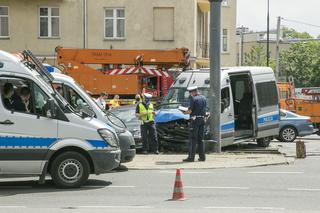 Wypadek na skrzyżowaniu Grójeckiej z Wawelską