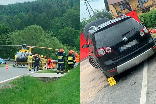 Makabryczny wypadek pod Brzeskiem. 29-letni motocyklista wbił się pod volkswagena. Nie żyje [ZDJĘCIA]
