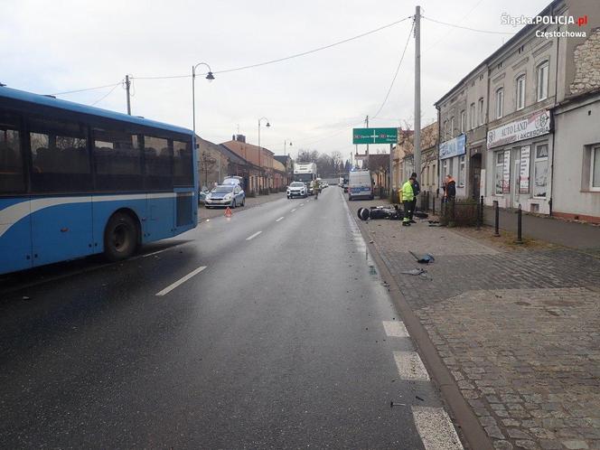 Wypadek z udziałem motocyklisty w Częstochowie