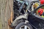 Śmiertelny wypadek pod Skierniewicami. 68-latek uderzył w drzewo [ZDJĘCIA].