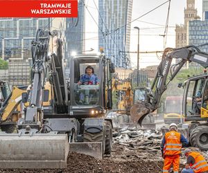 Tramwajowy remont pl. Zawiszy w Warszawie
