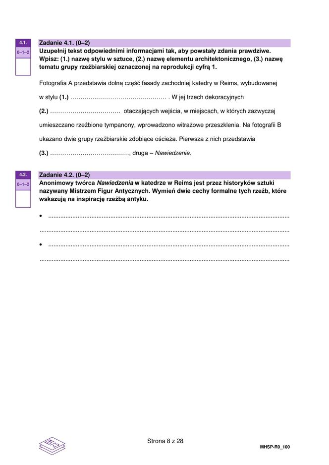 Matura 2025 historia sztuki - arkusz CKE 14.05.2025 - Formuła 2023