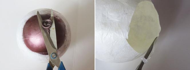 KROK II - Odklejanie balonu od papierowego lampionu
