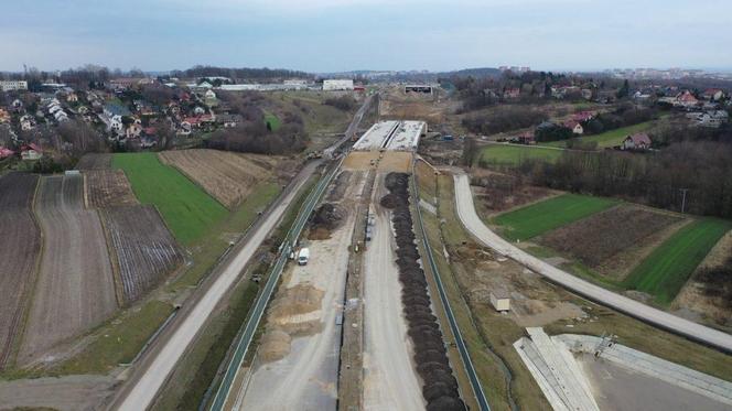 Budowa półnoicnej obwodnicy Krakowa ZDJĘCIA LUTY 2024