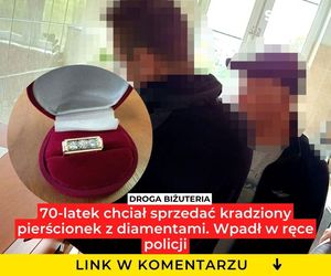 70-latek chciał sprzedać kradziony pierścionek z diamentami. Wpadł w ręce policji