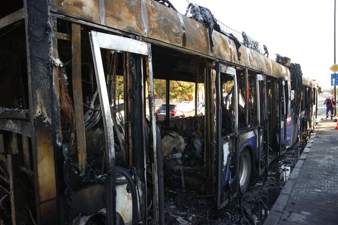 Pożar autobusu MPK w Krakowie