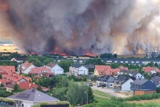 Kłęby duszącego dymu nad Lubinem. W potężnym pożarze spłonęło 25 ha zboża