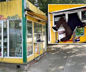 22-latek włamał się do kiosku. Nagrała go kobieta myjąca okna