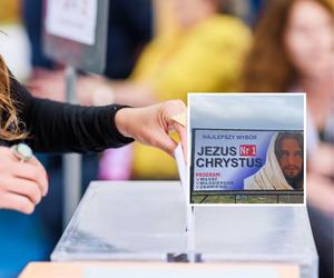Nieszablonowy baner wyborczy podczas kampanii. We Wschowie można głosować na Jezusa Chrystusa?!