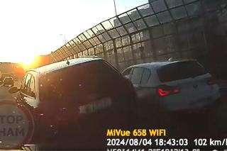 Niebezpieczne wyprzedzanie na autostradzie. Kaskader z audi dał popis na A4