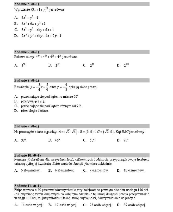 matura próbna 2014 CKE matematyka 2