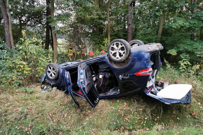 Kędzierzyn-Koźle: Groza na Brzechwy! Zahaczyła lusterkiem, on dachował z dziećmi, ona uciekła [ZDJĘCIA]