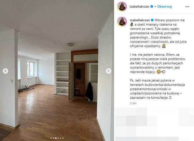 Nowe mieszkanie Izy Krzan