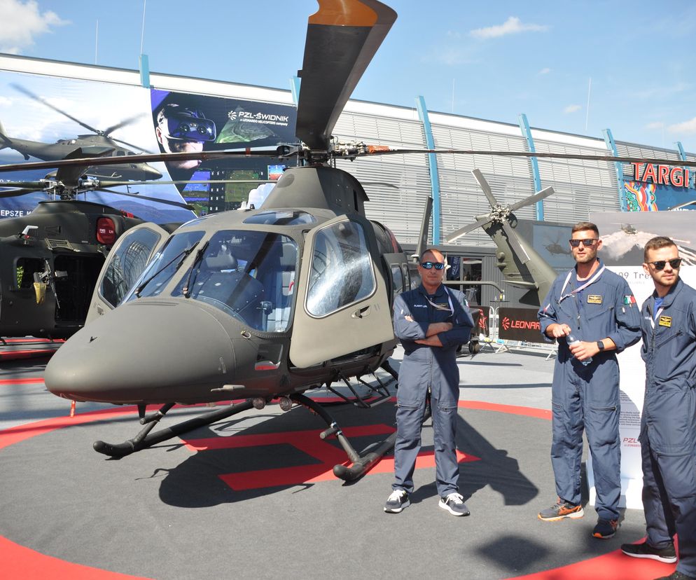 Śmigłowiec AW109M podczas MSPO 2023 w Kielcach
